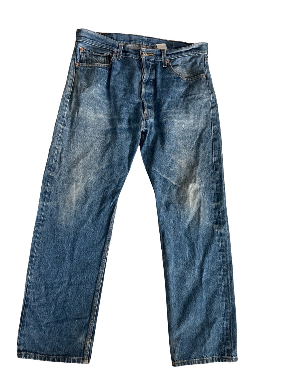 Vintage 1996 Levi's Men's Distressed Blue Straight Jeans 35x32